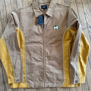 HUF Tan and Yellow Lightweight Shop Jacket